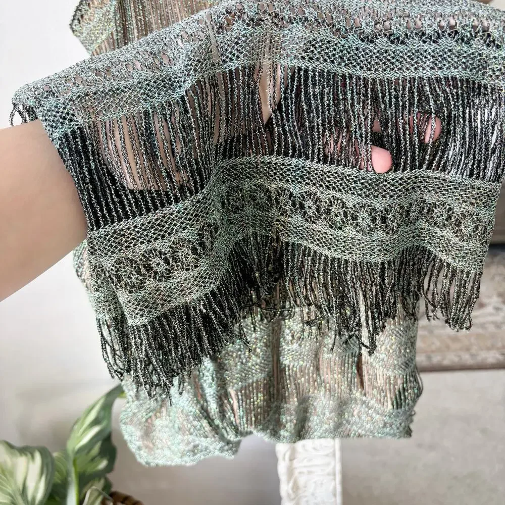 Vintage Shimmery Fringe Midi Maxi Dress - Picture 4 of 7